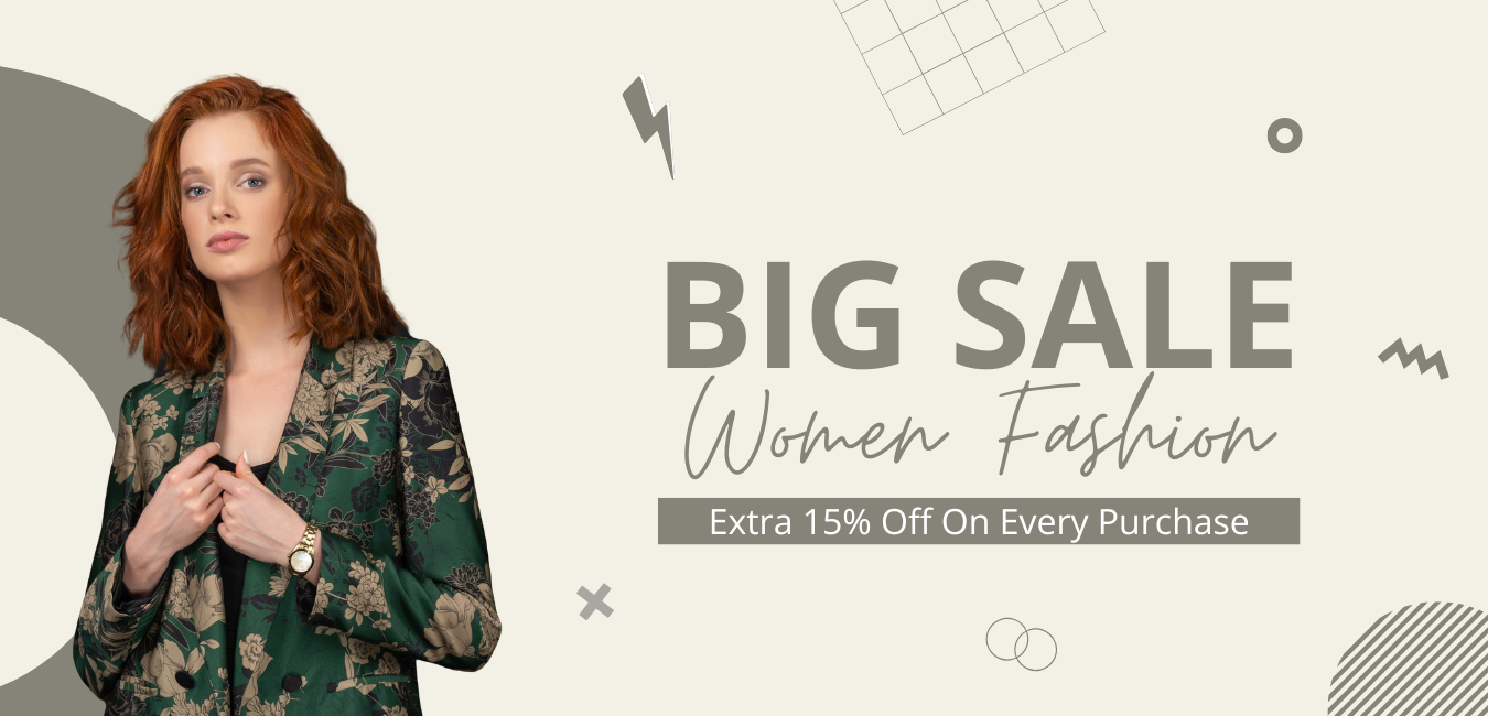 green women fashion sale website banner